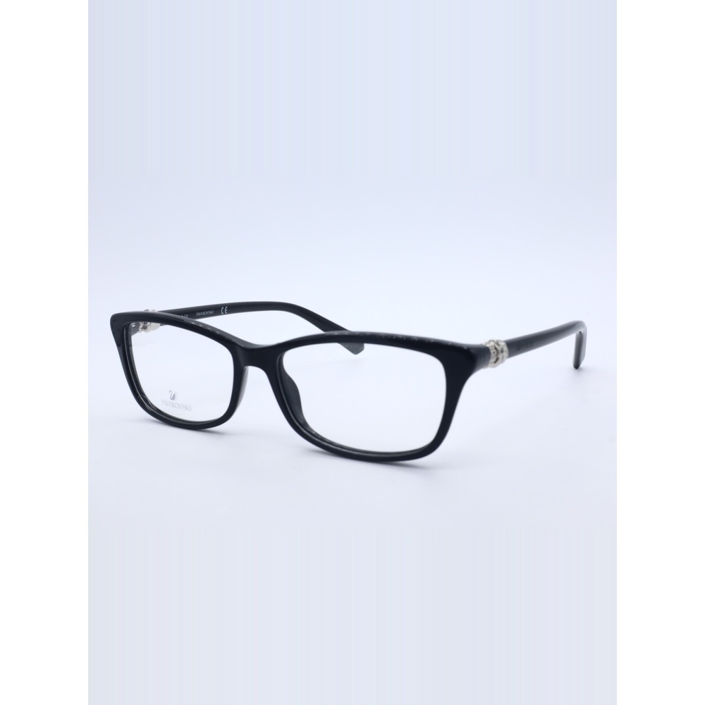 Swarovski SK5243 001 Shiny Black Cat Eye Plastic Eyeglasses Frame 54-15-135